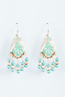 White Finish Earrings In Sterling SIlver