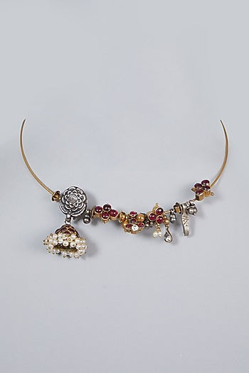 Gold Finish Temple Necklace