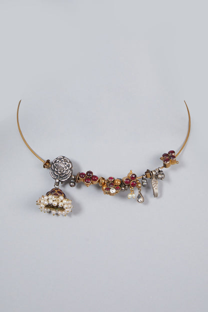 Gold Finish Temple Necklace