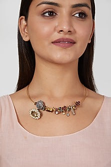 Gold Finish Temple Necklace
