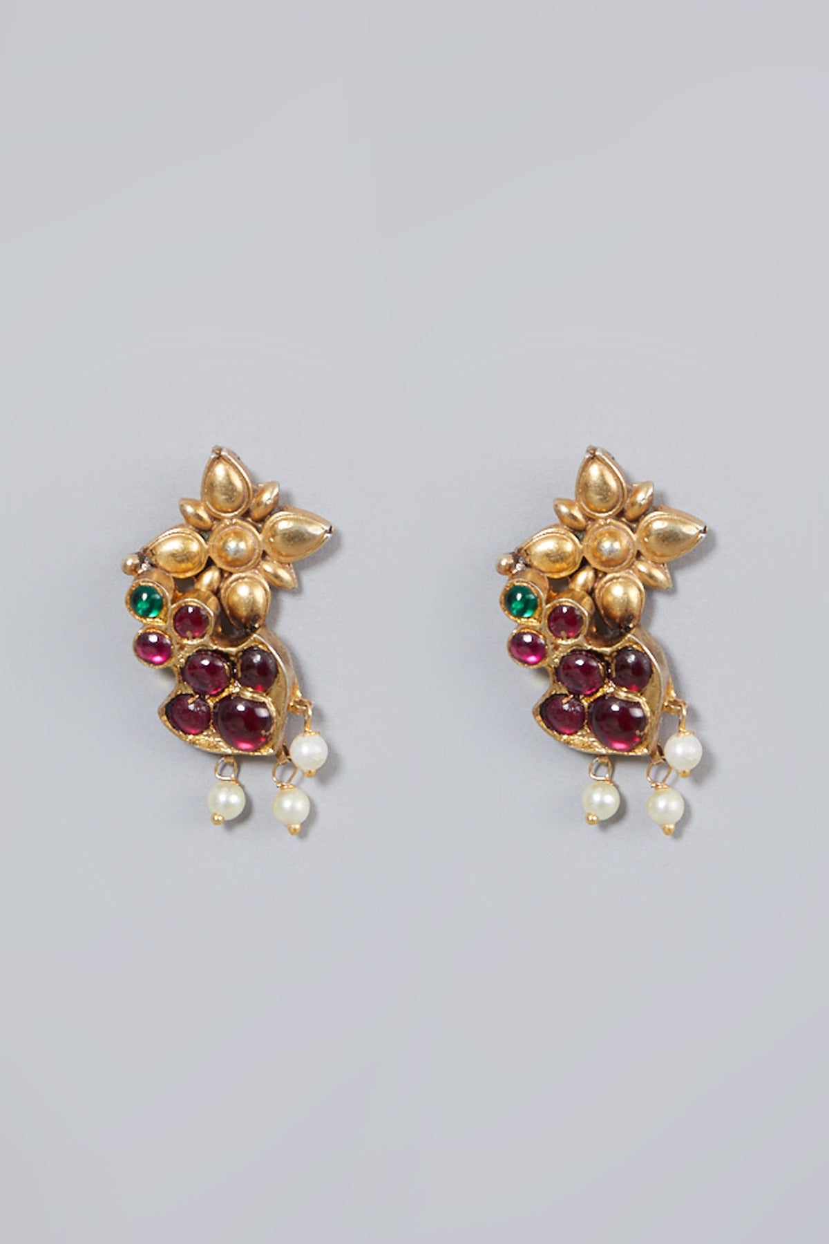 Gold Finish Kemp Stone Earrings