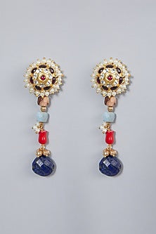 Gold Finish Kemp Stone Earrings