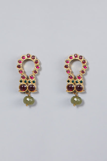 Gold Finish Temple Earrings
