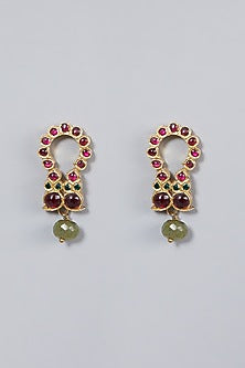 Gold Finish Temple Earrings