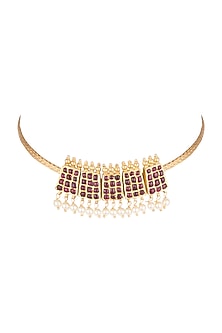 Gold Plated Poothali Necklace In Sterling Silver