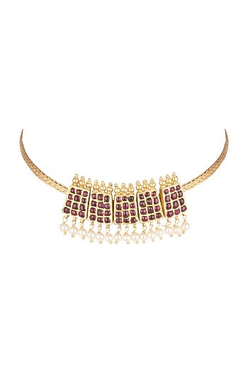 Gold Plated Poothali Necklace In Sterling Silver