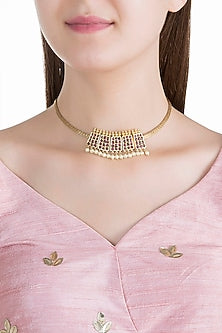 Gold Plated Poothali Necklace In Sterling Silver