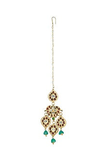 Gold Plated Semi-Precious & Precious Stones Maang Tikka