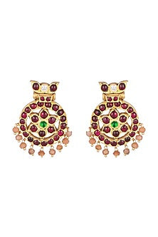 Gold Plated Semi-Precious, Precious Pearls & Stones Earrings