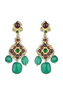 Gold Plated Pearl Earrings In Sterling Silver