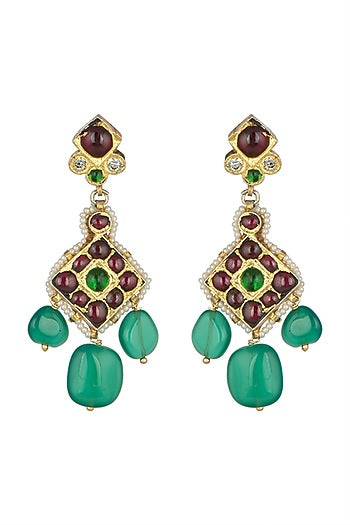 Gold Plated Pearl Earrings In Sterling Silver