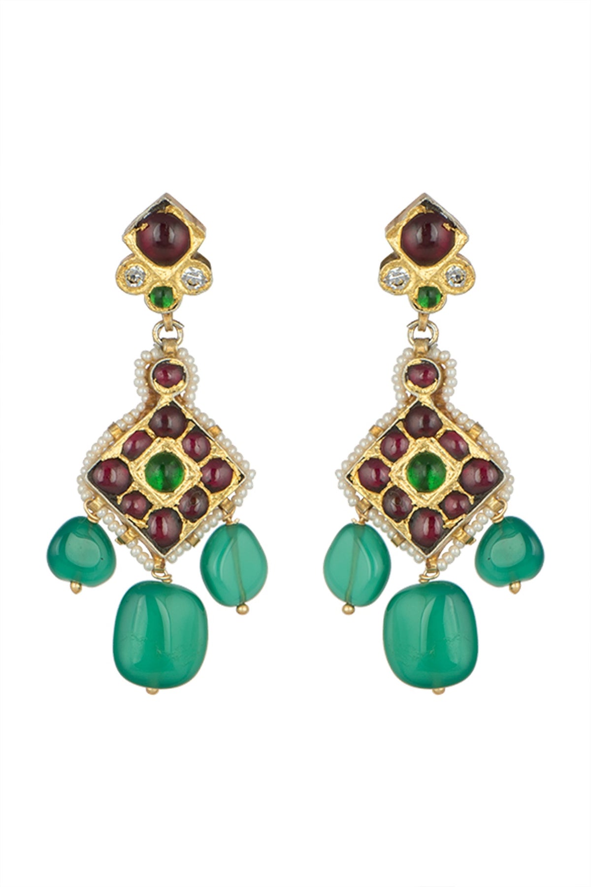 Gold Plated Pearl Earrings In Sterling Silver