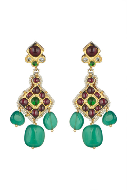 Gold Plated Pearl Earrings In Sterling Silver