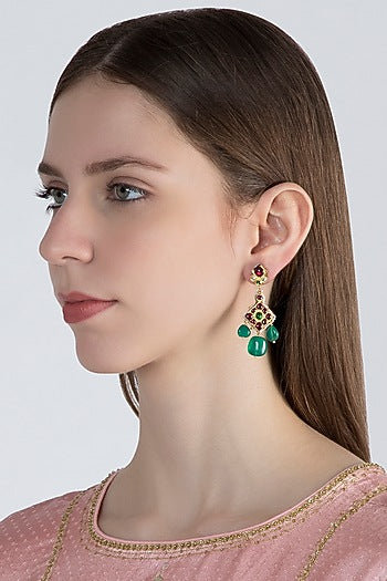 Gold Plated Pearl Earrings In Sterling Silver