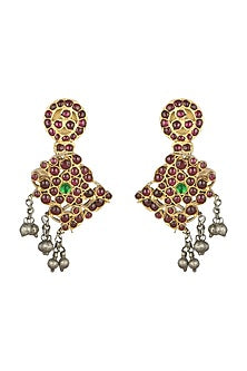 Gold Plated Kempstone Earrings In Sterling Silver