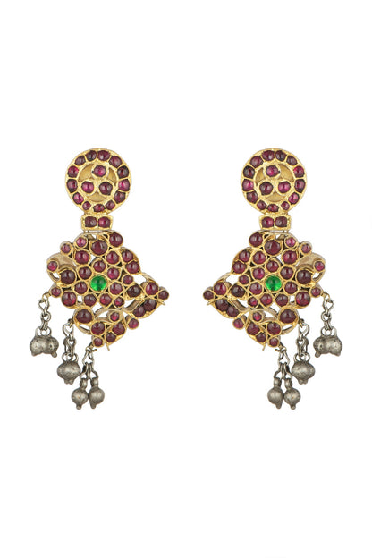 Gold Plated Kempstone Earrings In Sterling Silver