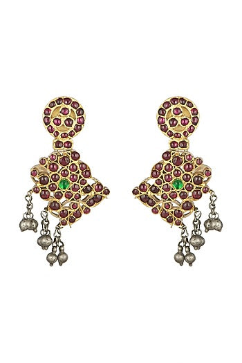 Gold Plated Kempstone Earrings In Sterling Silver