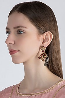 Gold Plated Kempstone Earrings In Sterling Silver