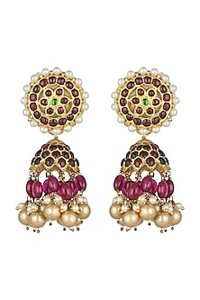 Gold Plated Handcrafted Pearl Earrings In Sterling Silver