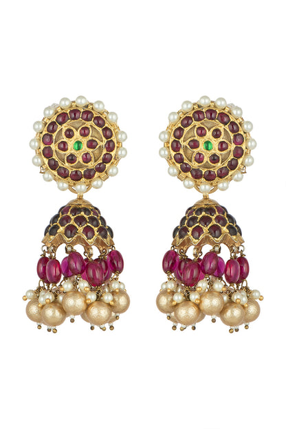 Gold Plated Handcrafted Pearl Earrings In Sterling Silver