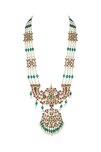 Gold Plated Handcrafted Necklace In Sterling Silver