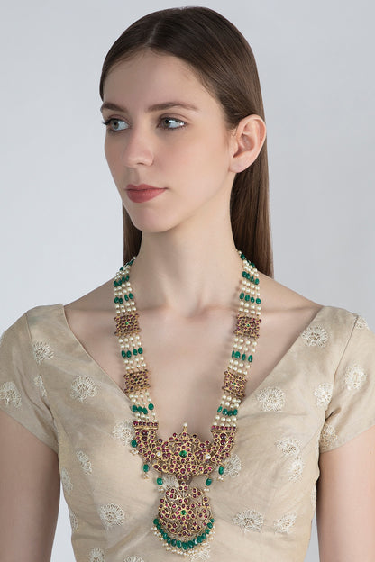 Gold Plated Handcrafted Necklace In Sterling Silver