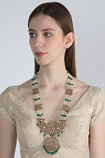 Gold Plated Handcrafted Necklace In Sterling Silver