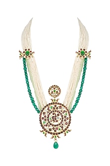 Gold Plated Handcrafted Necklace With Kempstones In Sterling Silver