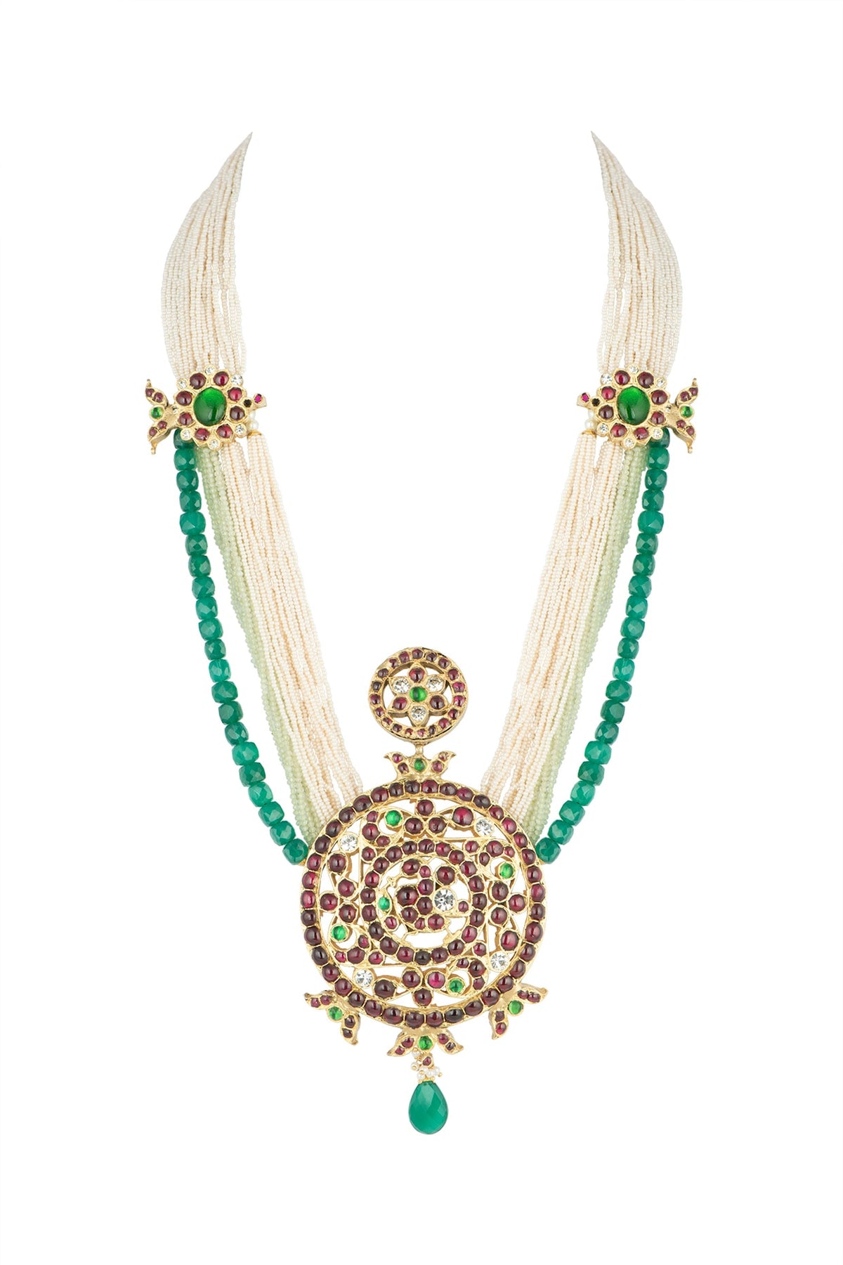 Gold Plated Handcrafted Necklace With Kempstones In Sterling Silver