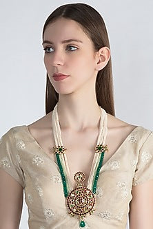 Gold Plated Handcrafted Necklace With Kempstones In Sterling Silver