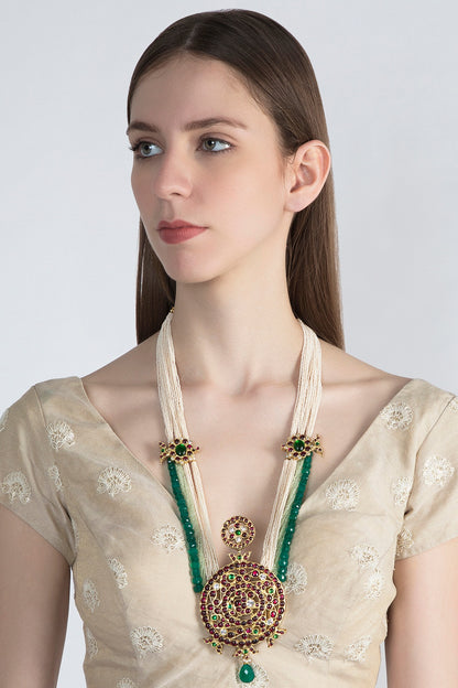 Gold Plated Handcrafted Necklace With Kempstones In Sterling Silver