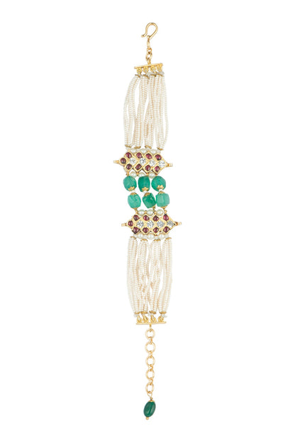 Gold Plated Handcrafted Bracelet In Sterling Silver