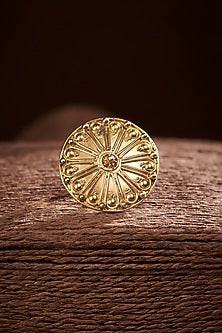 Gold Finish Ring In Sterling Silver