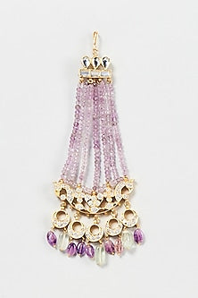 Gold Finish Purple Stone Pasa In Sterling Silver