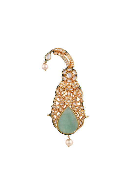 Gold Finish Kalgi Brooch