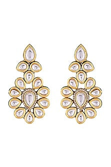 Gold Finish Kundan Polki Long Necklace Set