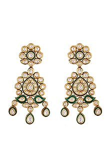 Gold Finish Kundan Polki Meenakari Choker Necklace Set