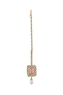 Rose Gold Finish Synthetic Stones Choker Necklace Set