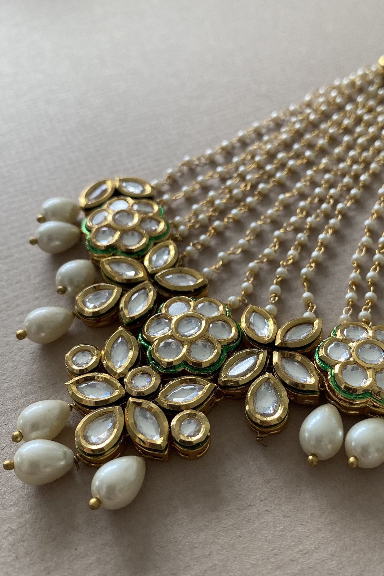 Gold Finish Pearls Passa