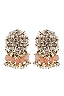 Rose Gold Finish Kundan Polki Bridal Choker Necklace Set