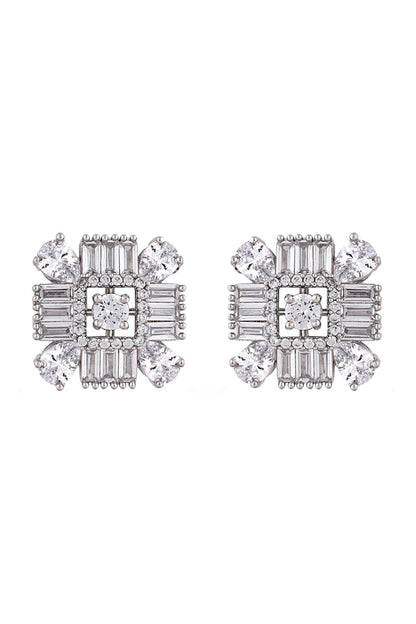 White Finish Cubic Zirconia Choker Necklace Set