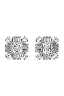 White Finish Cubic Zirconia Choker Necklace Set