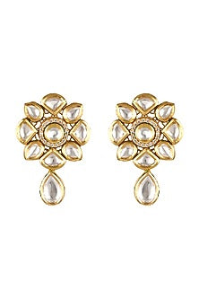 Gold Finish Pearl & Kundan Earrings