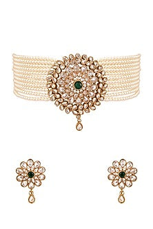 Antique Gold Finish Necklace Set