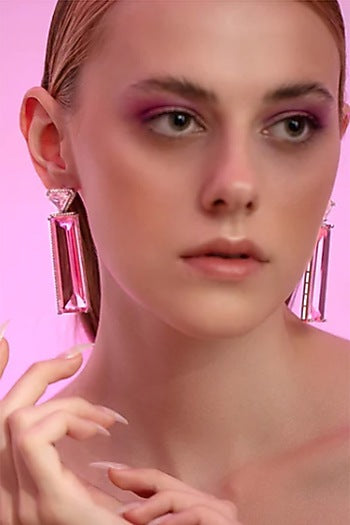 White Finish Zircon Earring In Brass