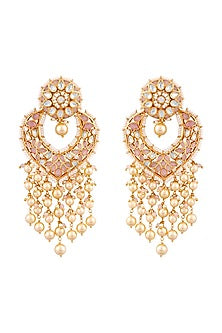 Gold Finish Chandbali Earrings