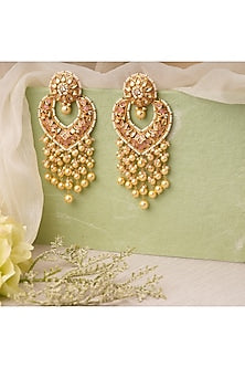 Gold Finish Chandbali Earrings