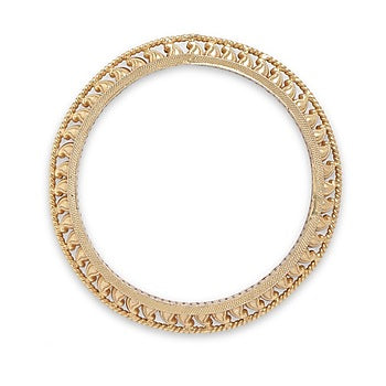 Gold Plated Temple Kada In Sterling Silver