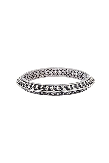 Silver Finish Kada In Sterling Silver