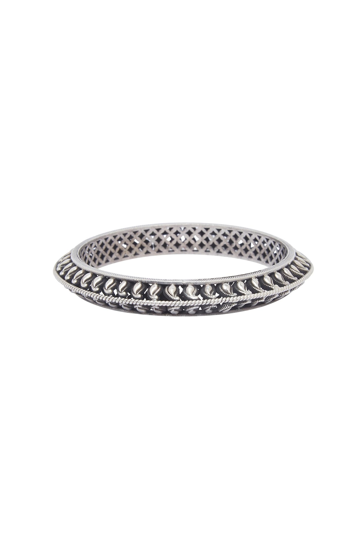Silver Finish Kada In Sterling Silver